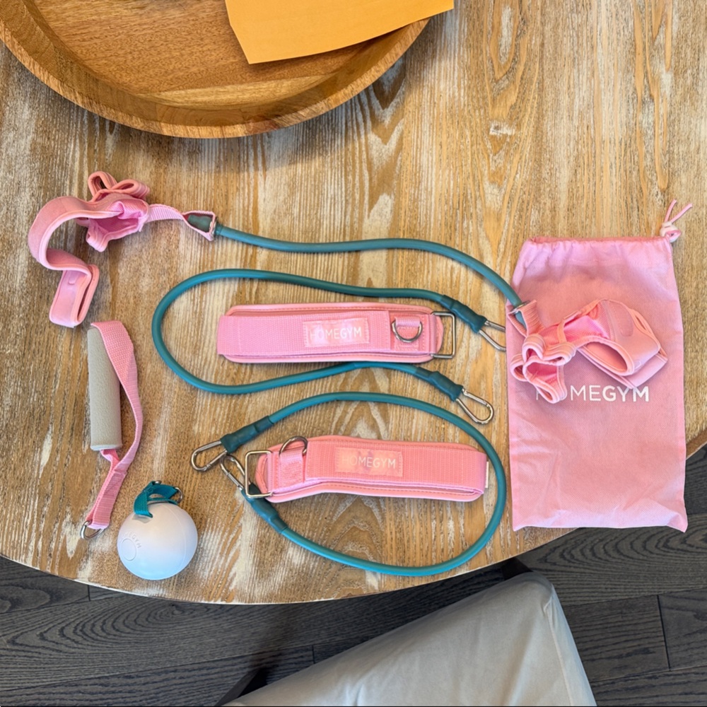 Pink and Green Resistance Bands Set